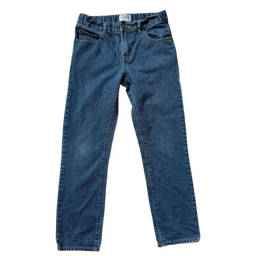 Youth Boys The Childrens Place Dark Rinse Adjustable Tab Skinny Jeans - Sz 10